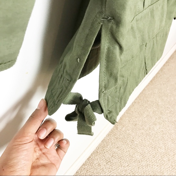 Khaki Green Jacket | oversized | Floral Embroidery - Picture 5 of 8